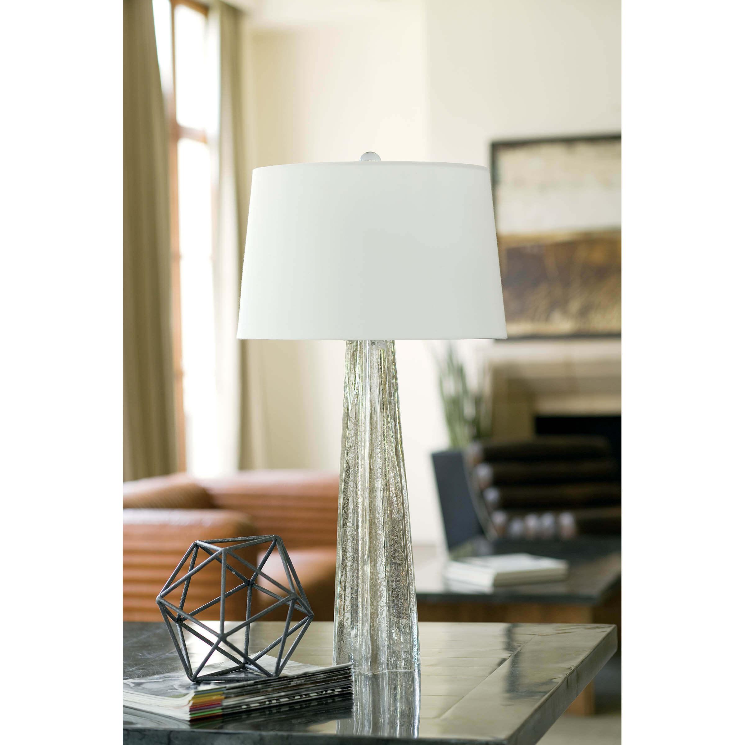 Glass Star Table Lamp Antique Mercury